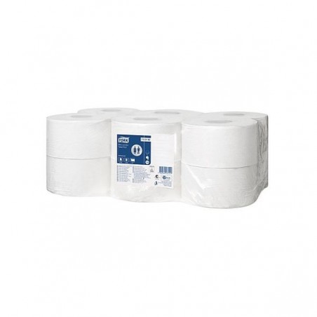 Papier toaletowy mini jumbo Tork T2, 1 warstwa, makulatura - 12 rolek
