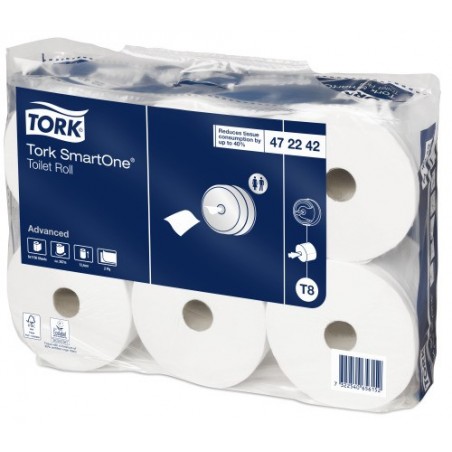 Papier toaletowy Tork SmartOne T8, 2 warstwy, mix - 6 rolek
