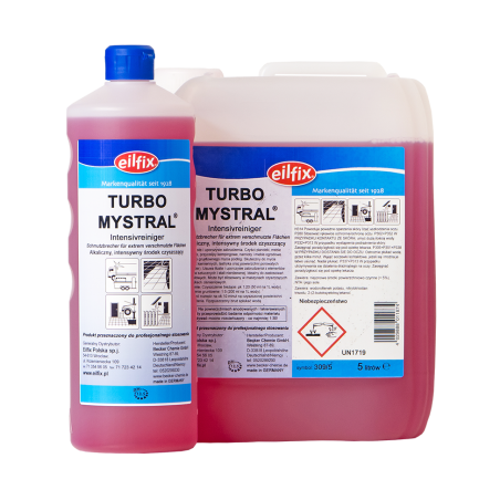 Silny alkaliczny środek czyszczący tłuste uporczywe zabrudzenia Turbo Mystral 10l