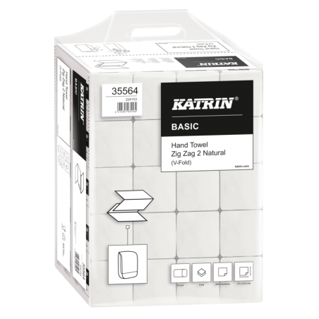 Ręcznik papierowy składany Katrin Basic Zig Zag 2 Handy Pack, 2 warstwy, makulatura - 20 bind
