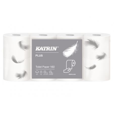 Papier toaletowy Katrin Plus 160, 2 warstwy, celuloza - 56 rolek