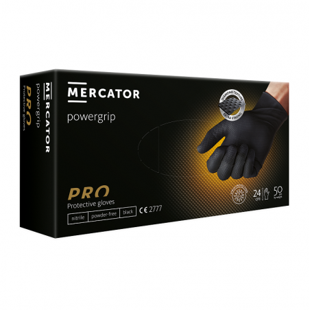 Rękawice jednorazowe dla mechanika Mercator Gogrip Black M - 50 szt