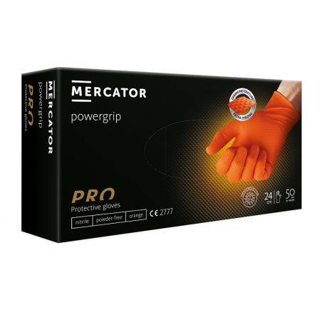 Rękawice jednorazowe dla mechanika Mercator Gogrip Orange XL - 50 szt