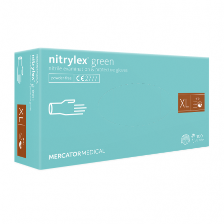 Rękawice nitrylowe Mercator Nitrylex Green XL 100 szt