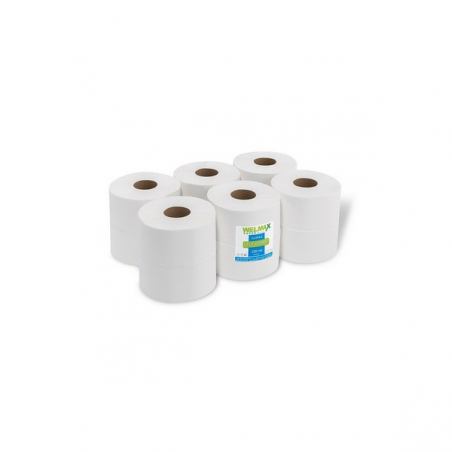Papier toaletowy Jumbo, 2 warstwy, celuloza - 12 rolek