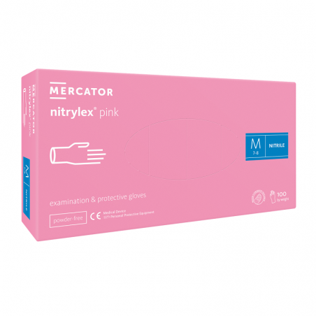 Rękawice nitrylowe Mercator Nitrylex Pink M 100szt